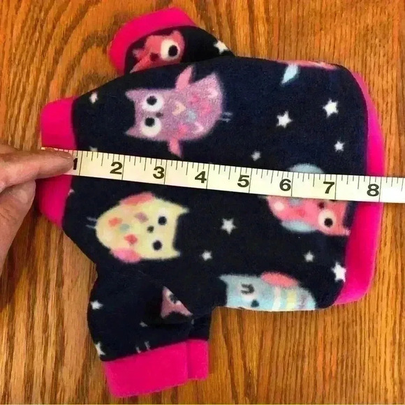 🌈 6/$60, NWOT, Dog Fleece, Sweater, Owl Theme, Blue/Pink, XSmall - Picture 6 of 8